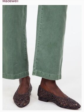 Madewell Brown Woven Leather Pointed-Toe Flats